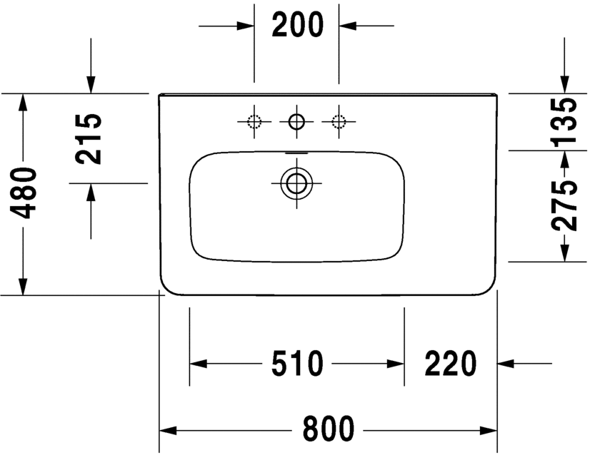 Washbasin, furniture washbasin asymmetric, 232580