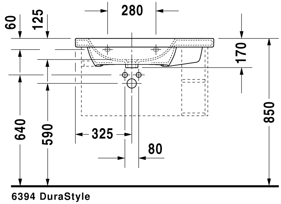 Furniture washbasin asymmetric, 232580