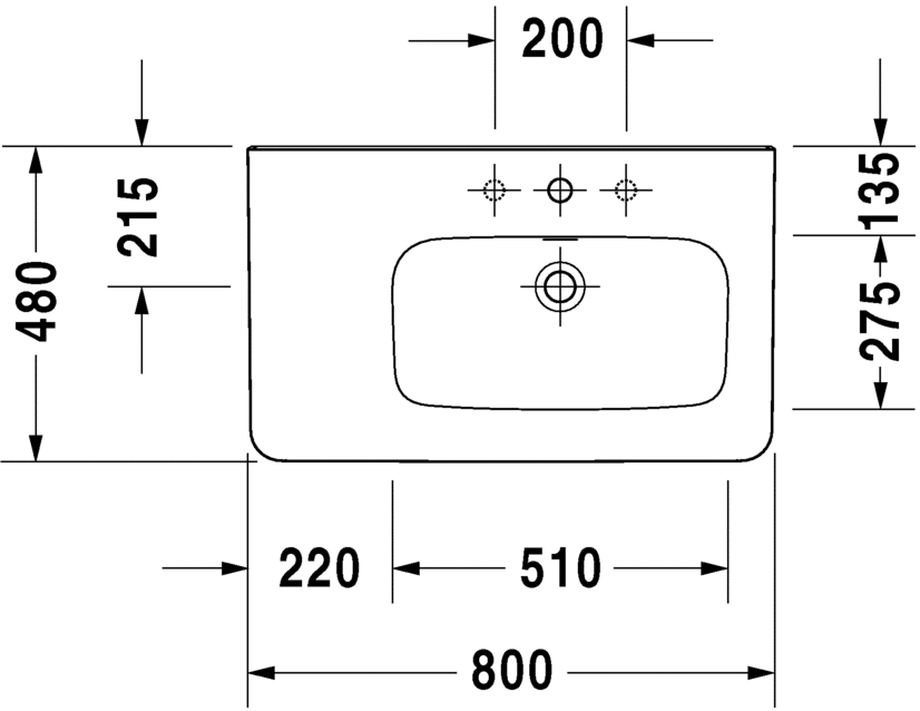 Lavabo asimétrico / Lavabo asimétrico para mueble, 232680