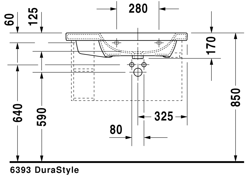 Furniture washbasin asymmetric, 232680
