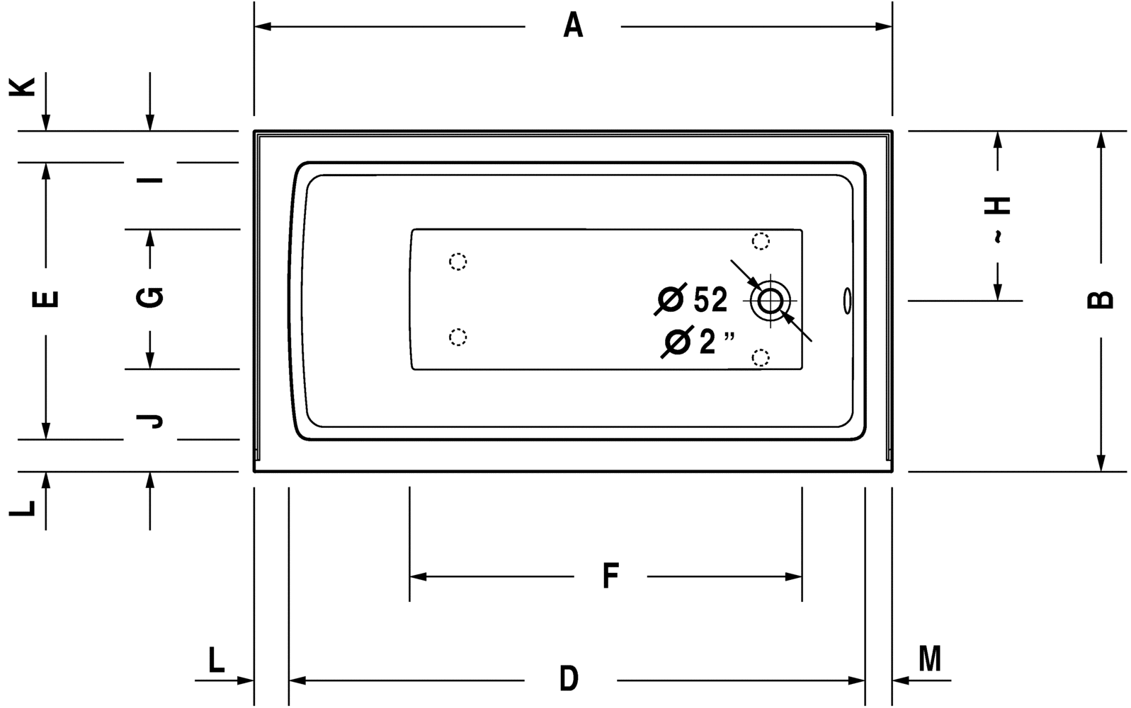 Bathtub with panel height 19 1/4