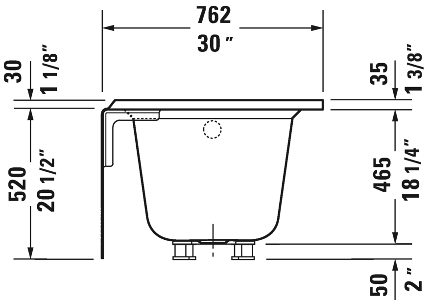 Bathtub with panel height 20 1/2