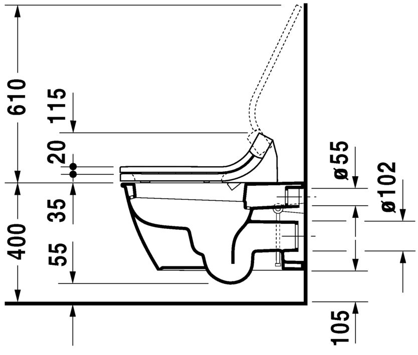 Wand-WC für SensoWash®, 254459