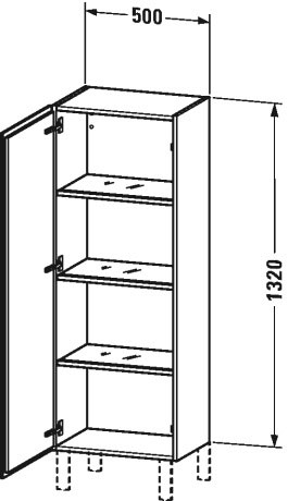 Semi-tall cabinet, LC1179 R/L