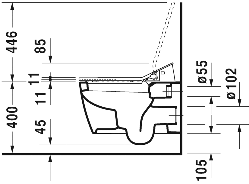 Toilet wall mounted for SensoWash®, 252859
