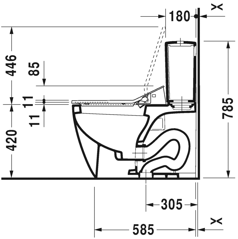 Two-piece toilet for SensoWash®, 217151
