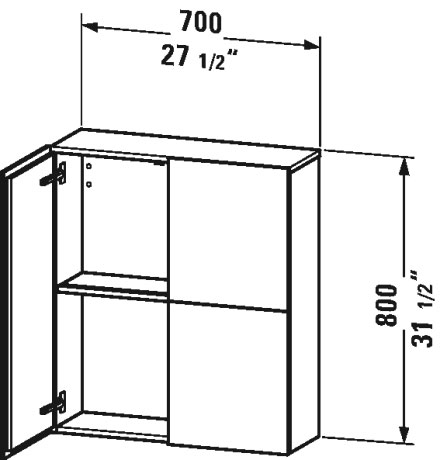 Semi-tall cabinet, LC1167