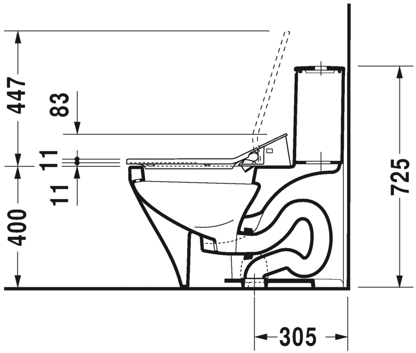 One-piece toilet for SensoWash®, 215751