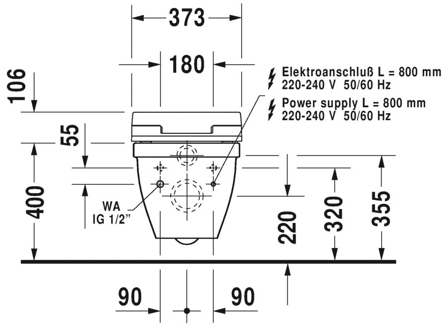 Wand-WC für SensoWash®, 222659