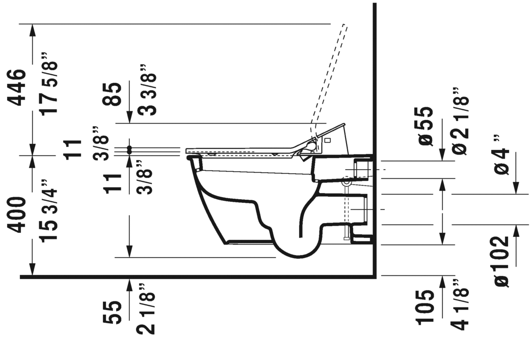 Toilet wall-mounted for SensoWash®, 254459