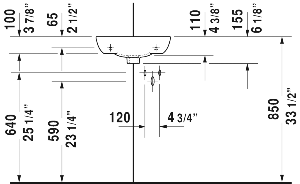 Handrinse basin corner model, 072243