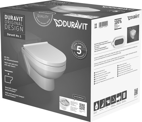 Duravit No.1 - Wand-WC Duravit Rimless® Set