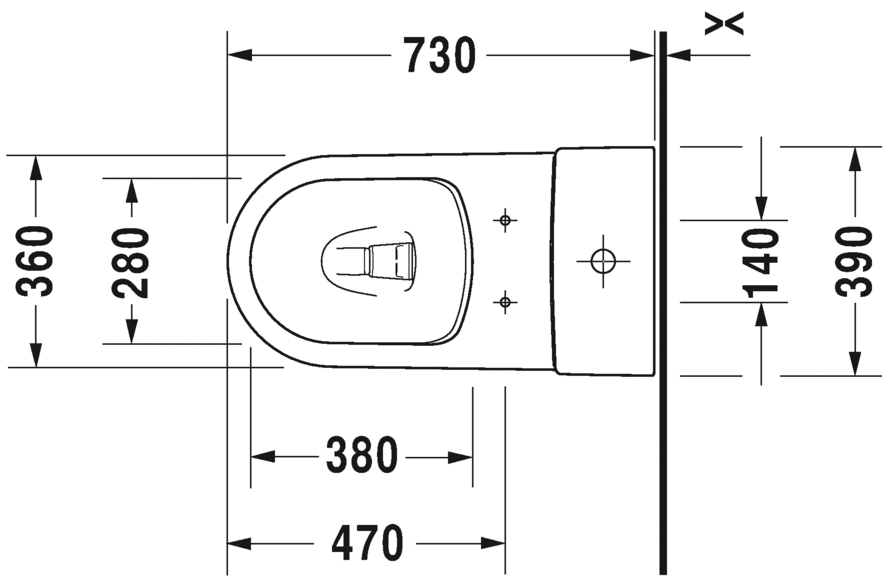 One-piece toilet Duravit Rimless®, 217301