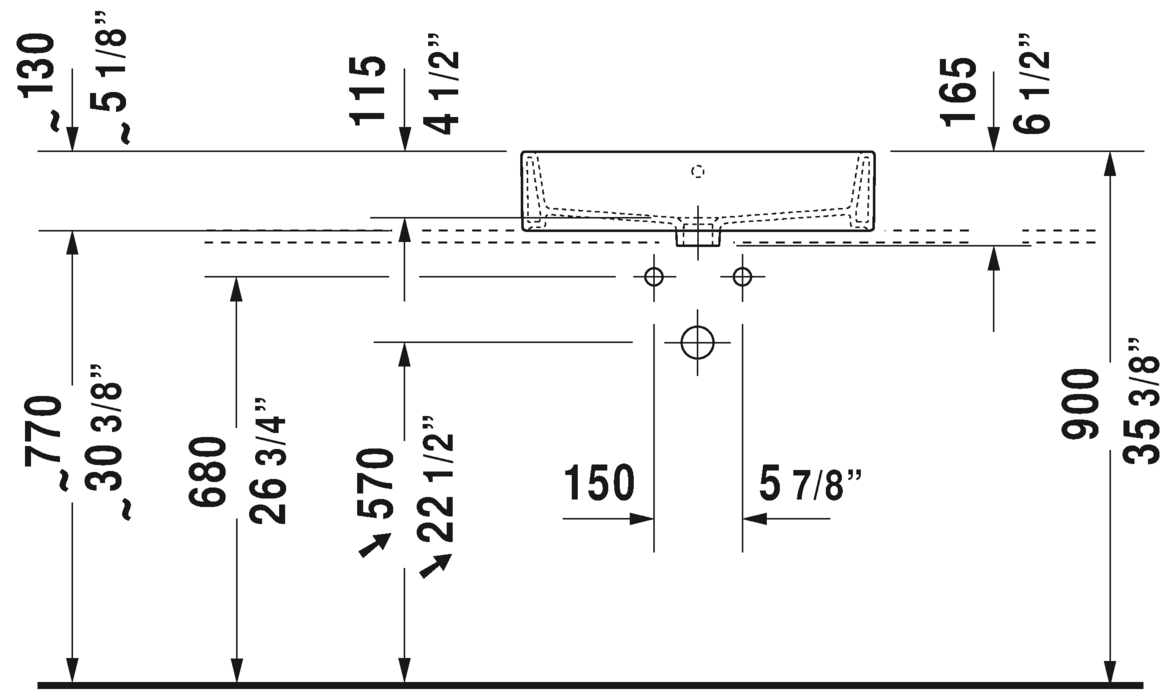 Above-counter basin, 235260