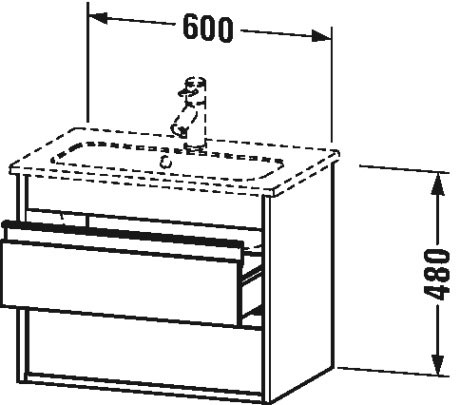 Mueble bajo lavabo suspendido, Compact, KT6452