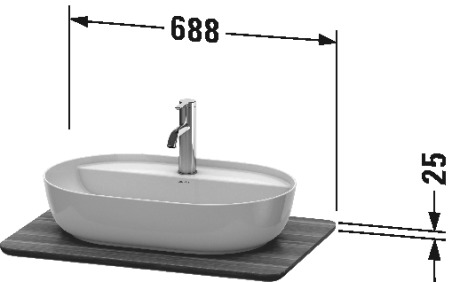 Plan de toilette bois massif, LU9460