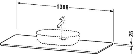Plan de toilette bois massif, LU9461