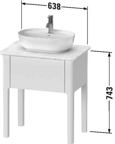 Meuble sous lavabo à poser pour plan de toilette, LU9560