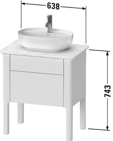 Meuble sous lavabo à poser pour plan de toilette, LU9565