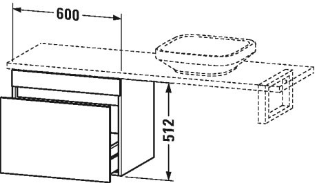 Meuble bas pour plan de toilette Compact, DS5323