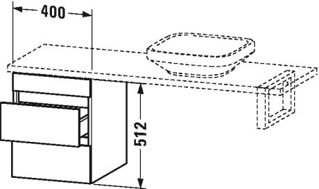 Meuble bas pour plan de toilette Compact, DS5326