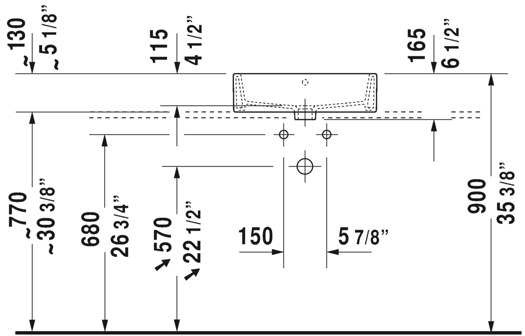 Above-counter basin, 235250