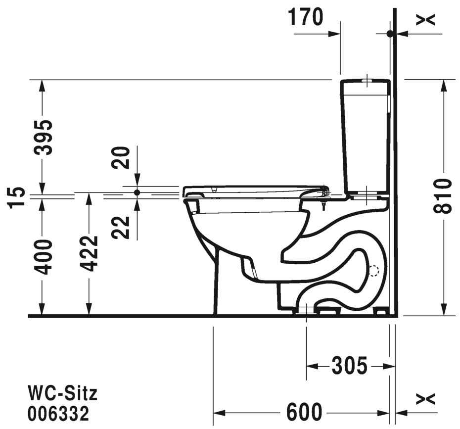 Two-piece toilet, 212601
