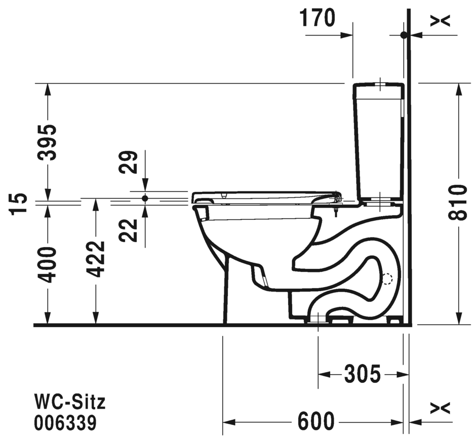 Two-piece toilet, 212601