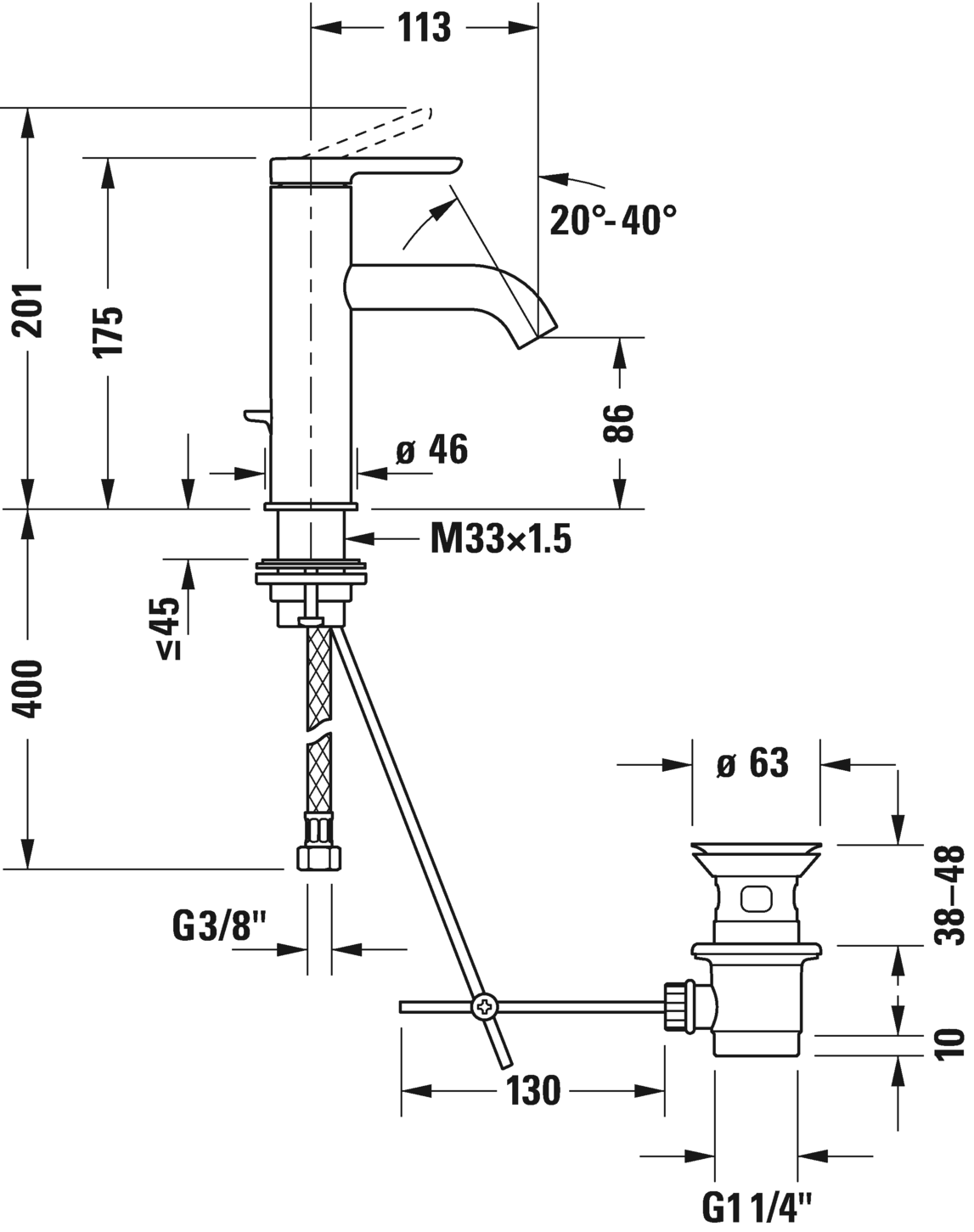Einhebel-Waschtischmischer M, C11020001