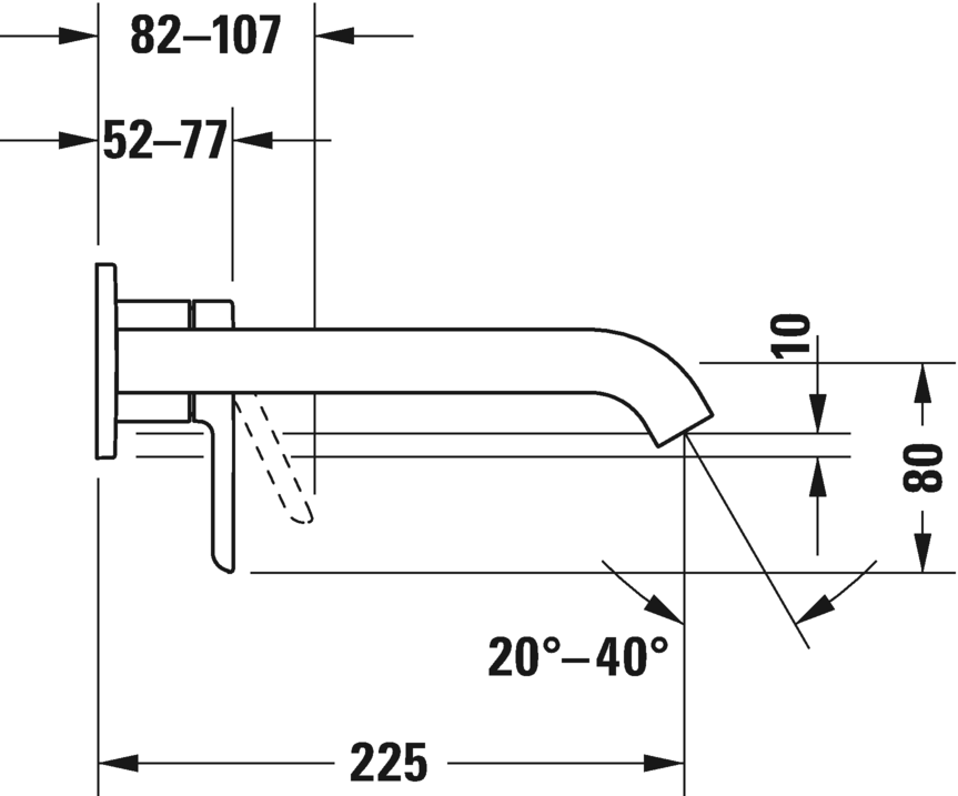 洗面用 壁埋込型 シングルレバー混合水栓 （コンプリートセット）, C11070004