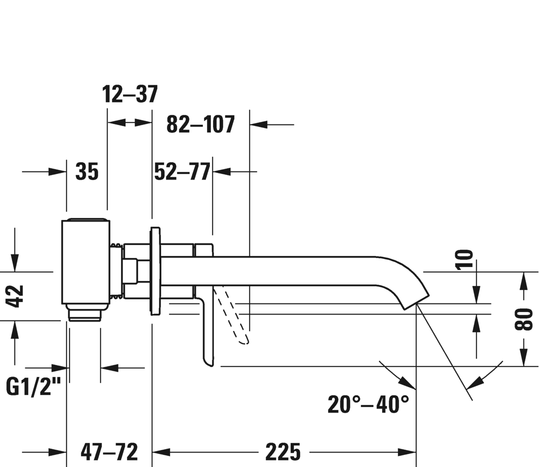 洗面用 壁埋込型 シングルレバー混合水栓 （コンプリートセット）, C11070004