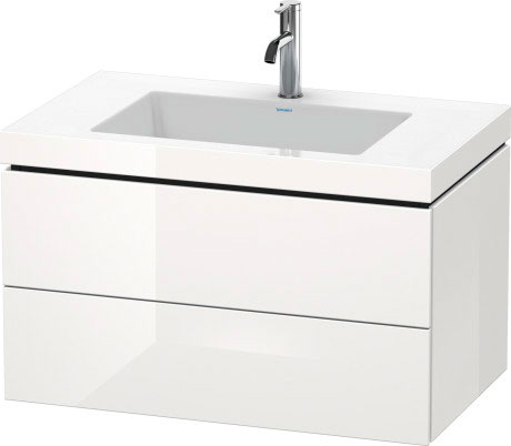 Furniture washbasin c-bonded with vanity wall-mounted, LC6927O2222 furniture washbasin Vero Air included