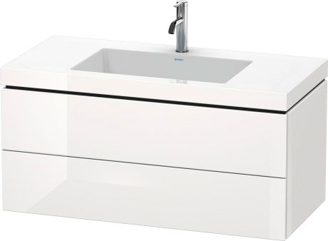 Furniture washbasin c-bonded with vanity wall-mounted, LC6928O2222 furniture washbasin Vero Air included