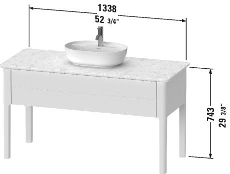 Vanity unit for console floorstanding, LU9561