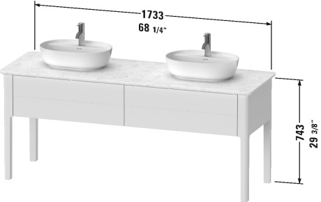 Vanity unit for console floorstanding, LU9562 B