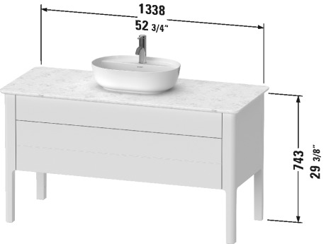 Vanity unit for console floorstanding, LU9566
