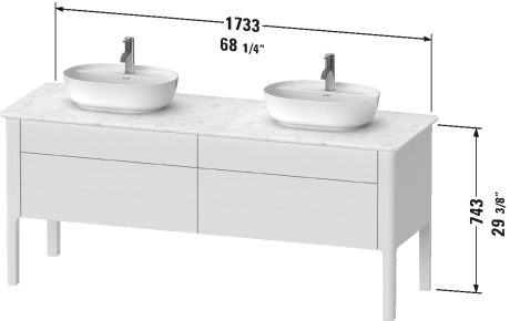 Vanity unit for console floorstanding, LU9567 B