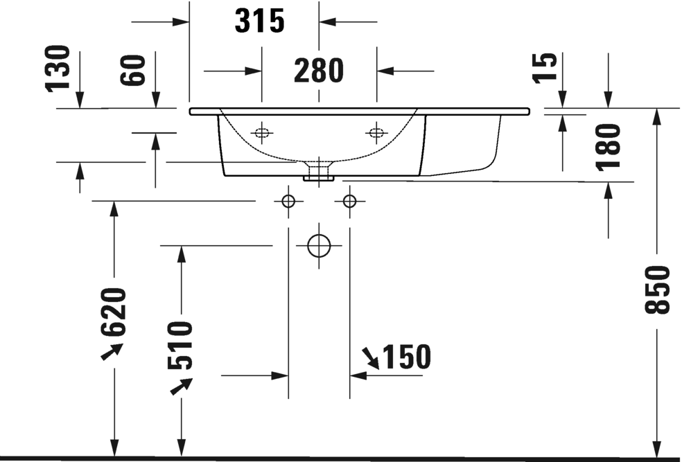 Lavabo asimétrico / Lavabo asimétrico para mueble, 234583