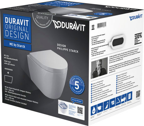ME by Starck - Wand-WC Compact Duravit Rimless® Set