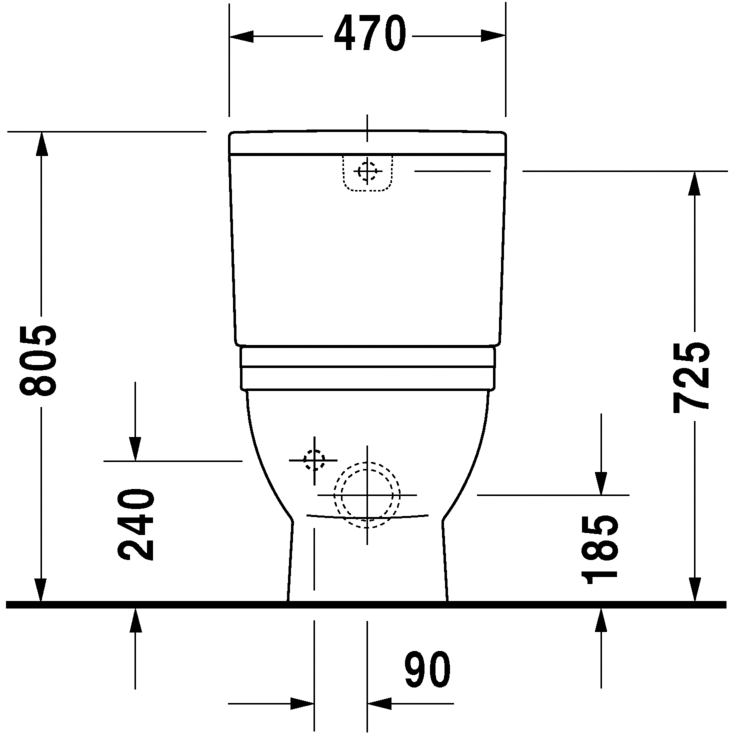 Inodoro de pie con tanque bajo - Big Toilet, 210409