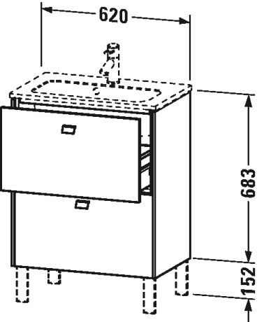 Mueble bajo lavabo a suelo, Compact, BR4406