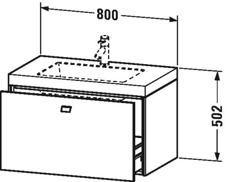 Furniture washbasin c-bonded with vanity wall mounted, BR4601 N/O