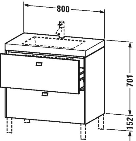 Furniture washbasin c-bonded with vanity floor standing, BR4701 N/O