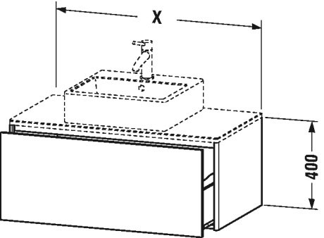 Mueble bajo lavabo para encimera suspendido, XS4900