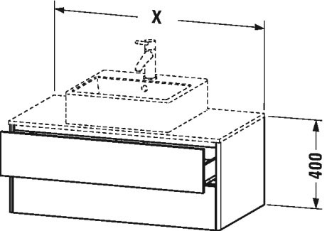 Mueble bajo lavabo para encimera suspendido, XS4910