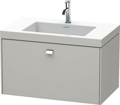 Furniture washbasin c-bonded with vanity wall-mounted, BR4601O1007 furniture washbasin Vero Air included