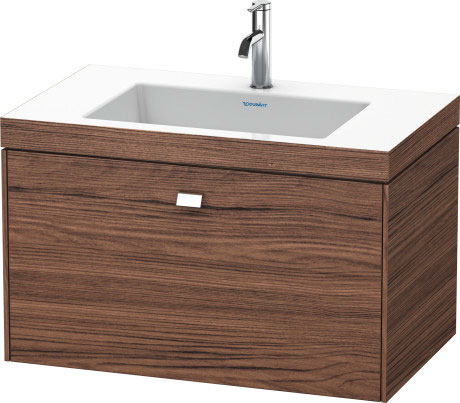 Furniture washbasin c-bonded with vanity wall-mounted, BR4601O1021 furniture washbasin Vero Air included
