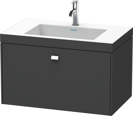 Furniture washbasin c-bonded with vanity wall-mounted, BR4601O1049 furniture washbasin Vero Air included