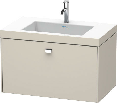 Furniture washbasin c-bonded with vanity wall-mounted, BR4601O1091 furniture washbasin Vero Air included