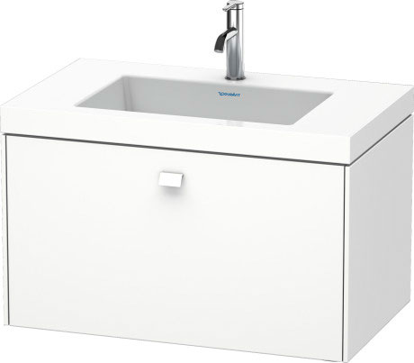 Furniture washbasin c-bonded with vanity wall-mounted, BR4601O1818 furniture washbasin Vero Air included